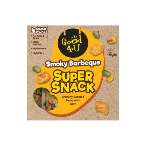 Good4U Super Snack Smoky Barbecue MULTIPACK 4 x 30g (Pack of 3)