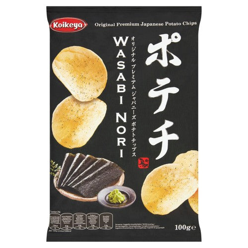 Koikeya Japanese Wasabi Nori Potato Chips 100g (Pack of 6)