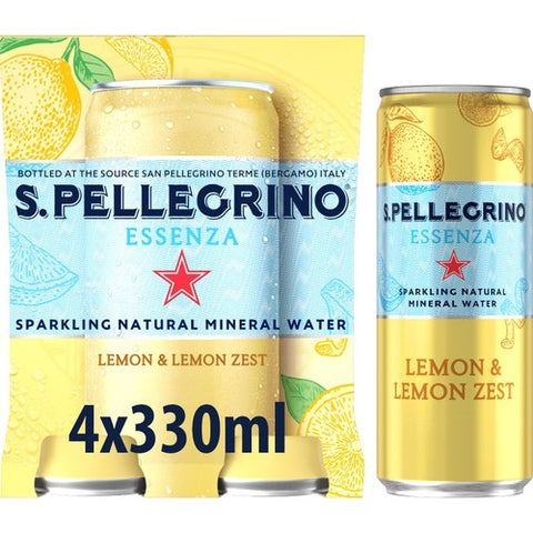 San Pellegrino Essenza Sparkling Water Lemon 4 x 330ml (Pack of 2)