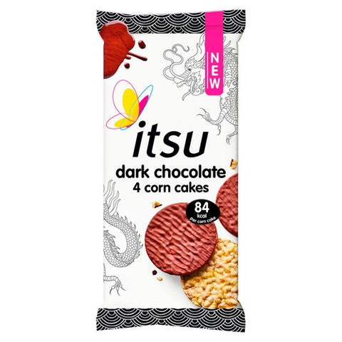 itsu Dark Chocolate Corn Cakes 4 x 15g (Pack of 3)