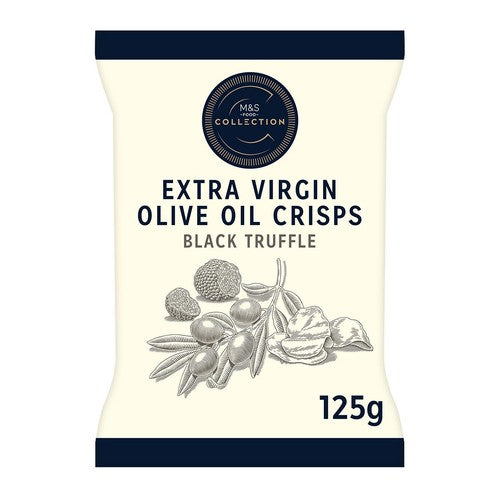 M&S Collection Extra Virgin Olive Oil Crisps With Black Truffle 125g (Pack of 3)