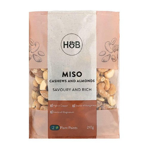 Holland & Barrett Miso Cashews & Almonds 210g (Pack of 3)