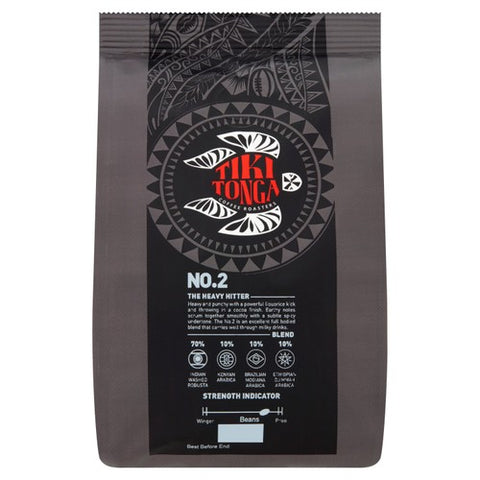 Tiki Tonga Blend No.2 Whole Coffee Beans 227g (Pack of 2)