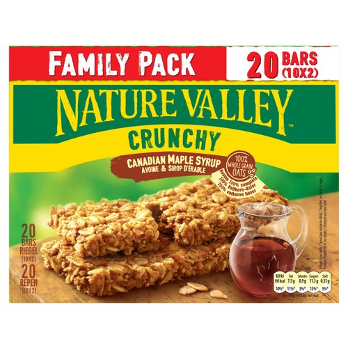 Nature Valley Crunchy Maple Syrup Cereal Bars Family Pack 10 x 42g (Pack of 3)