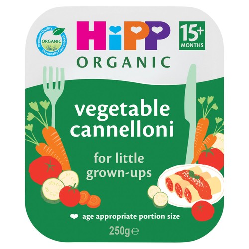 HiPP Organic Vegetable Cannelloni Toddler Tray Meal 15+ Months 250g (Pack of 2)