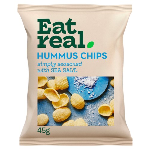 Eat Real Hummus Sea Salt Chips 45g (Pack of 6)