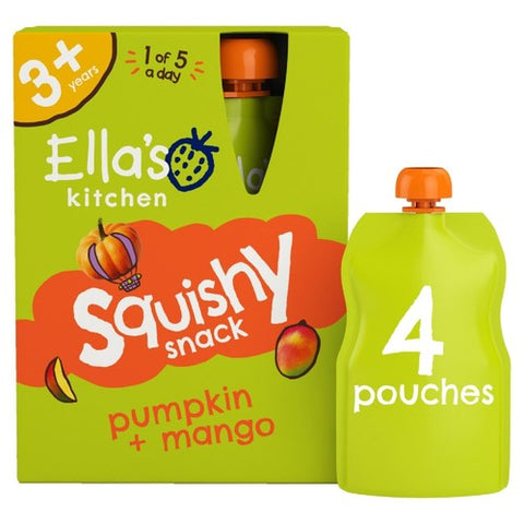 Ella's Kitchen Mango Pumpkin Multipack Pouch 3+ Years 4 x 100g (Pack 2)