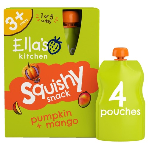 Ella's Kitchen Mango Pumpkin Multipack Pouch 3+ Years 4 x 100g (Pack 2)