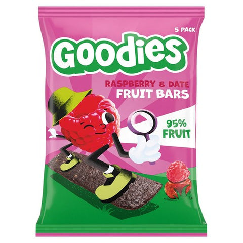 Goodies Kids Snack Fruit Bars Raspberry Date Multipack 5 x 20 pack (Pack 3)