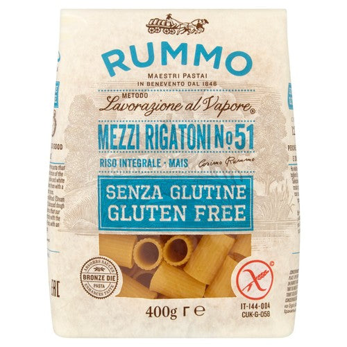 Rummo Gluten Free Mezzi Rigatoni Pasta No.51 400g (Pack of 3)