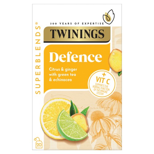Twinings Superblends Defence with Citrus, Ginger & Green Tea 20's (Pack of 3)