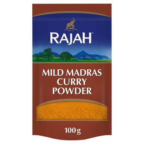 Rajah Spices Ground Mild Madras Curry Powder 100g (Pack of 2)