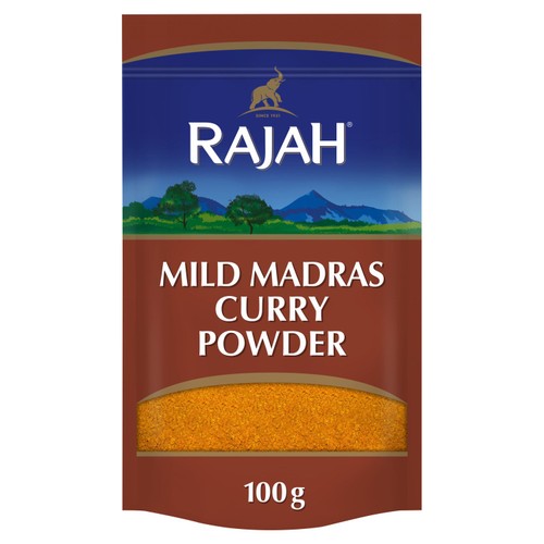 Rajah Spices Ground Mild Madras Curry Powder 100g (Pack of 2)