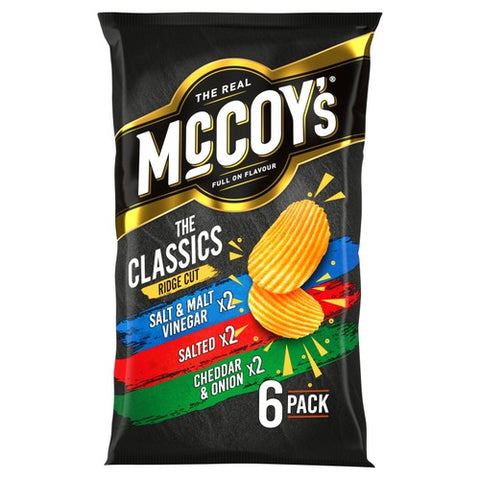 McCoy's Classic Variety Multipack Crisps 6 x 25g (Pack of 3)