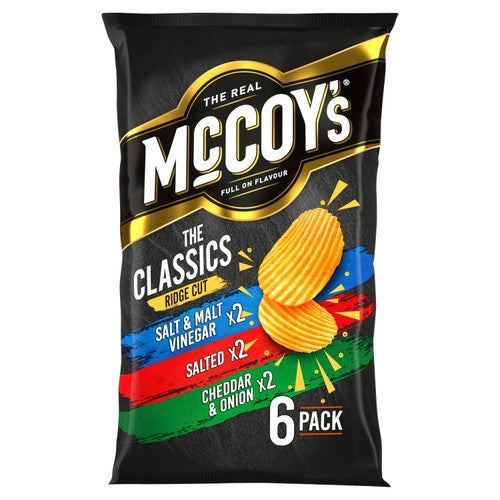 McCoy's Classic Variety Multipack Crisps 6 x 25g (Pack of 3)