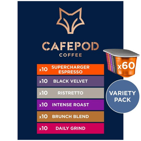 CafePod Variety Pack Nespresso Coffee Pods, 60 pods pack (Pack 3)