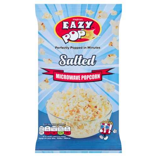 EAZYPOP Microwave Popcorn - Salt flavour 85g (Pack of 6)