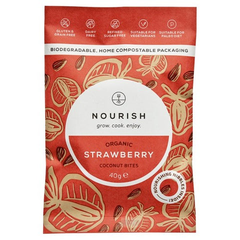 Nourish Organic Strawberry Coconut Bites 40g (Pack of 3)