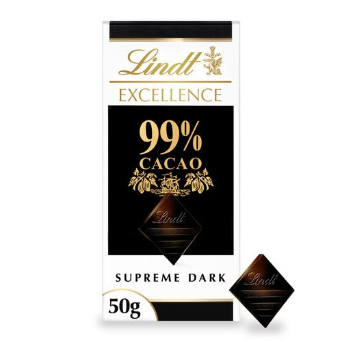 Lindt Excellence 99% Bar 50g (Pack of 3)