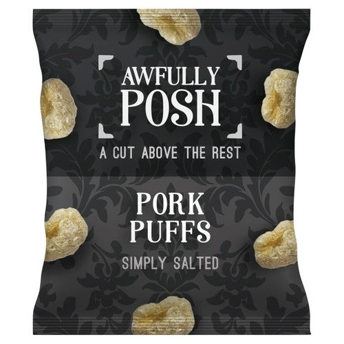 Awfully Posh Simply Salted Pork Puffs 30g (Pack of 6)