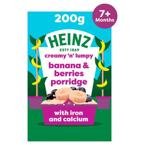 Heinz Banana Berries Porridge Baby Food 7+ Months 200g (Pack of 3)