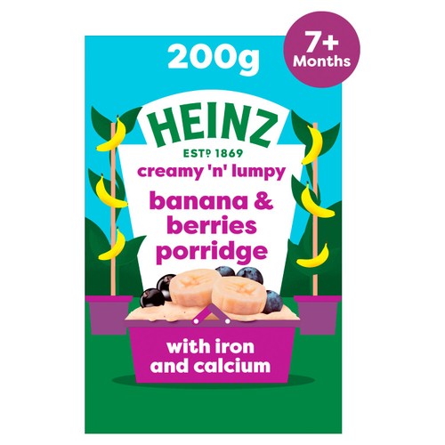 Heinz Banana Berries Porridge Baby Food 7+ Months 200g (Pack of 3)