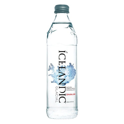 Icelandic Glacial Sparkling Mineral Water Glass Bottle 330ml (Pack of 6)