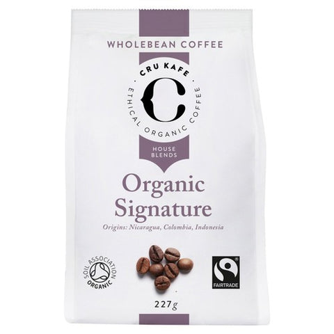 CRU Kafe Organic Fairtrade Signature Coffee Beans 227g (Pack of 2)