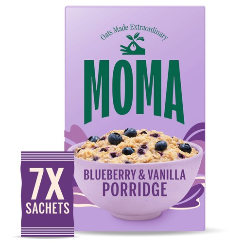 MOMA Blueberry & Vanilla Porridge Sachets 7 x 40g (Pack of 3)