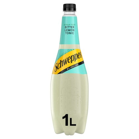 Schweppes Slimline Bitter Lemon 1L (Pack of 2)