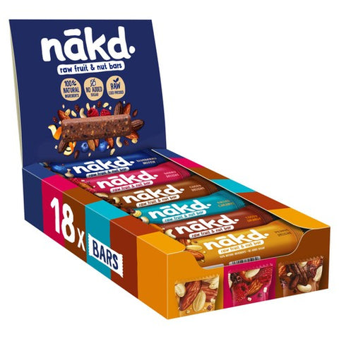 nakd. Fruit & Nut Bars Variety Pack 18 x 35g (Pack of 3)