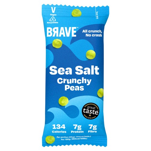 Brave Roasted Peas Sea Salt 35g (Pack of 6)