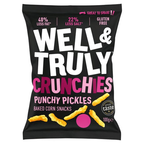 Well&Truly Crunchies Punchy Pickles Share Bag 100g (Pack of 2)