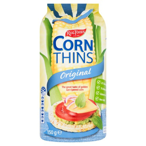 Real Foods Corn Thins 150g (Pack of 3)