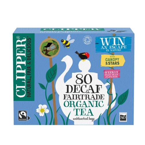 Clipper Organic Naturally Decaffeinated Tea Bags 80's (Pack of 2)