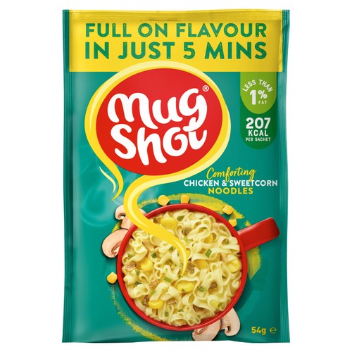 Mug Shot Chicken Noodles with Sweetcorn & Mushrooms 54g (Pack of 3)