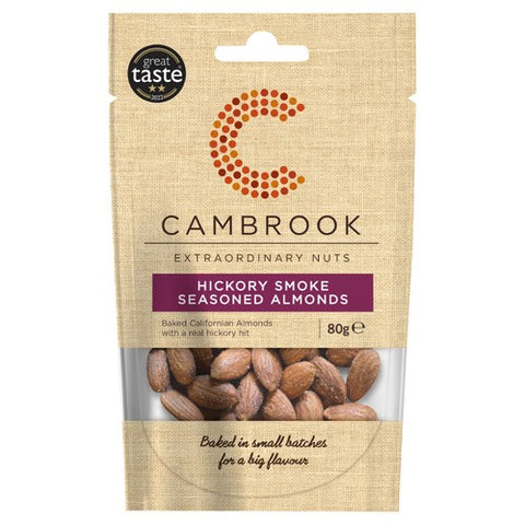 Cambrook Hickory Smoke Seasoned Almonds 80g (Pack of 3)