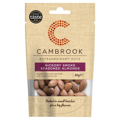 Cambrook Hickory Smoke Seasoned Almonds 80g (Pack of 3)
