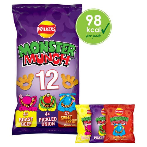 Walkers Monster Munch Variety Multipack Snacks 12 x 20g (Pack of 3)