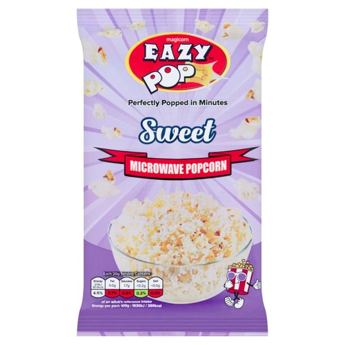 EAZYPOP Microwave Popcorn - Sweet flavour 85g (Pack of 6)