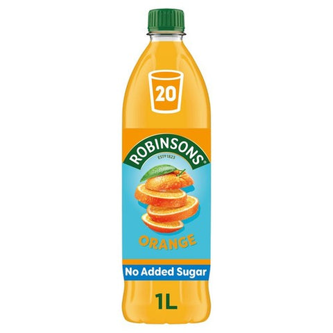Robinsons Single Strength Orange No Added Sugar 1L (Pack of 2)