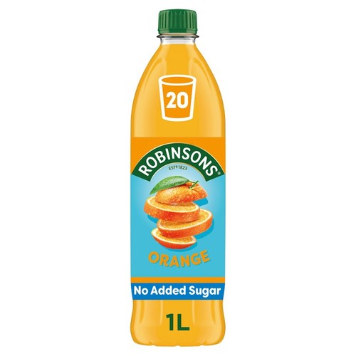 Robinsons Single Strength Orange No Added Sugar 1L (Pack of 2)