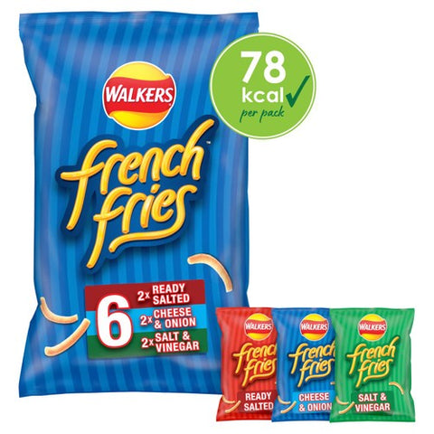 Walkers French Fries Flavour Crispy Potato Snacks 6 x 18g (Pack of 3)