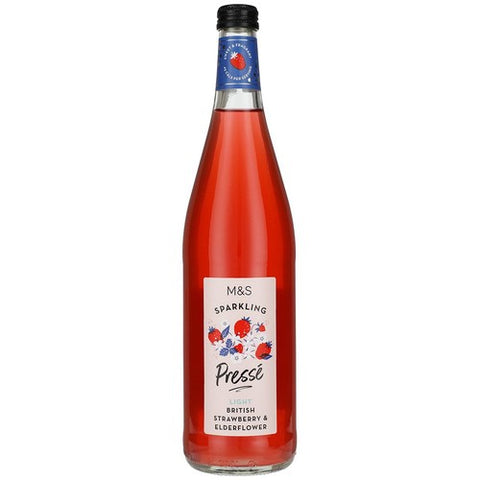 M&S Sparkling Strawberry & Elderflower Presse 750ml (Pack of 2)