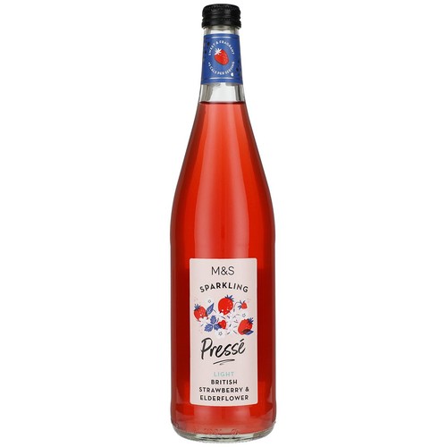 M&S Sparkling Strawberry & Elderflower Presse 750ml (Pack of 2)