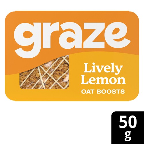 Graze Lively Lemon Oat Boosts Flapjack Snack 50g (Pack of 3)