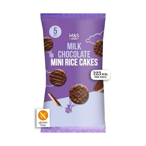 M&S 5 Milk Chocolate Mini Rice Cakes 125g (Pack of 3)