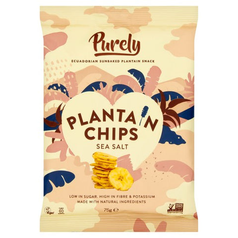 Purely Plantain Chips Naturally Salted 75g (Pack of 6)