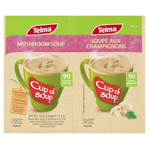 Telma Cup of Soup Mushroom 2 x 21g (Pack of 2)