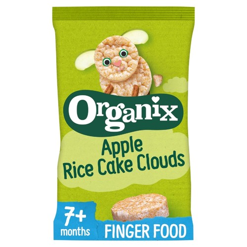 Organix Apple Rice Cake Clouds Organic Baby Snacks 7 months+ 40g (Pack of 6)